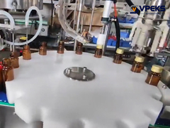 สายการผลิตการเติมของเหลวปริมาณเล็ก ๆ ด้วยเครื่องถอดขวด, เครื่องปิดและเครื่องติดป้าย